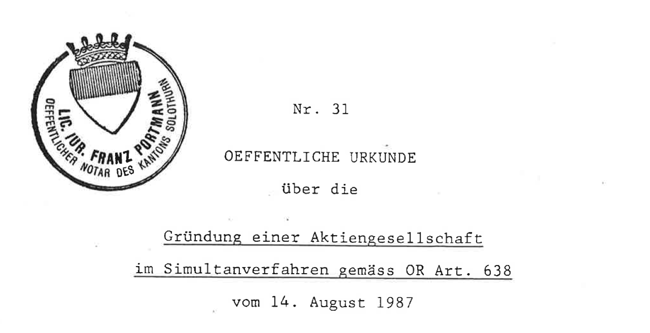 Gründungsurkunde